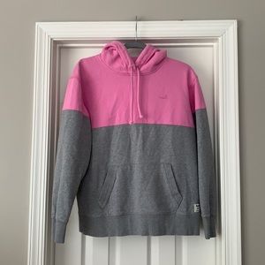 Roots color block pink and gray hoodie